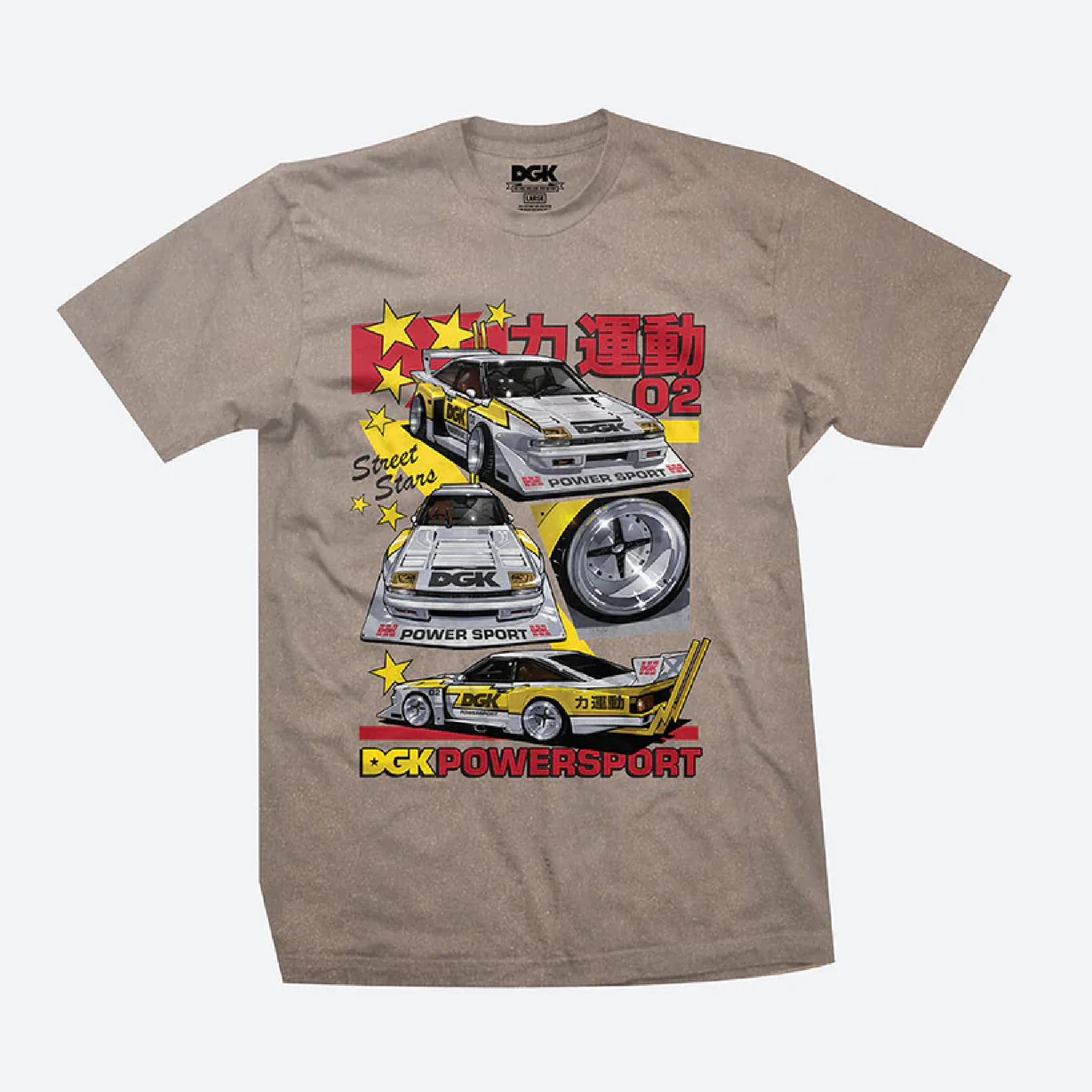 DGK Powersport Tee Washed Tan Large
