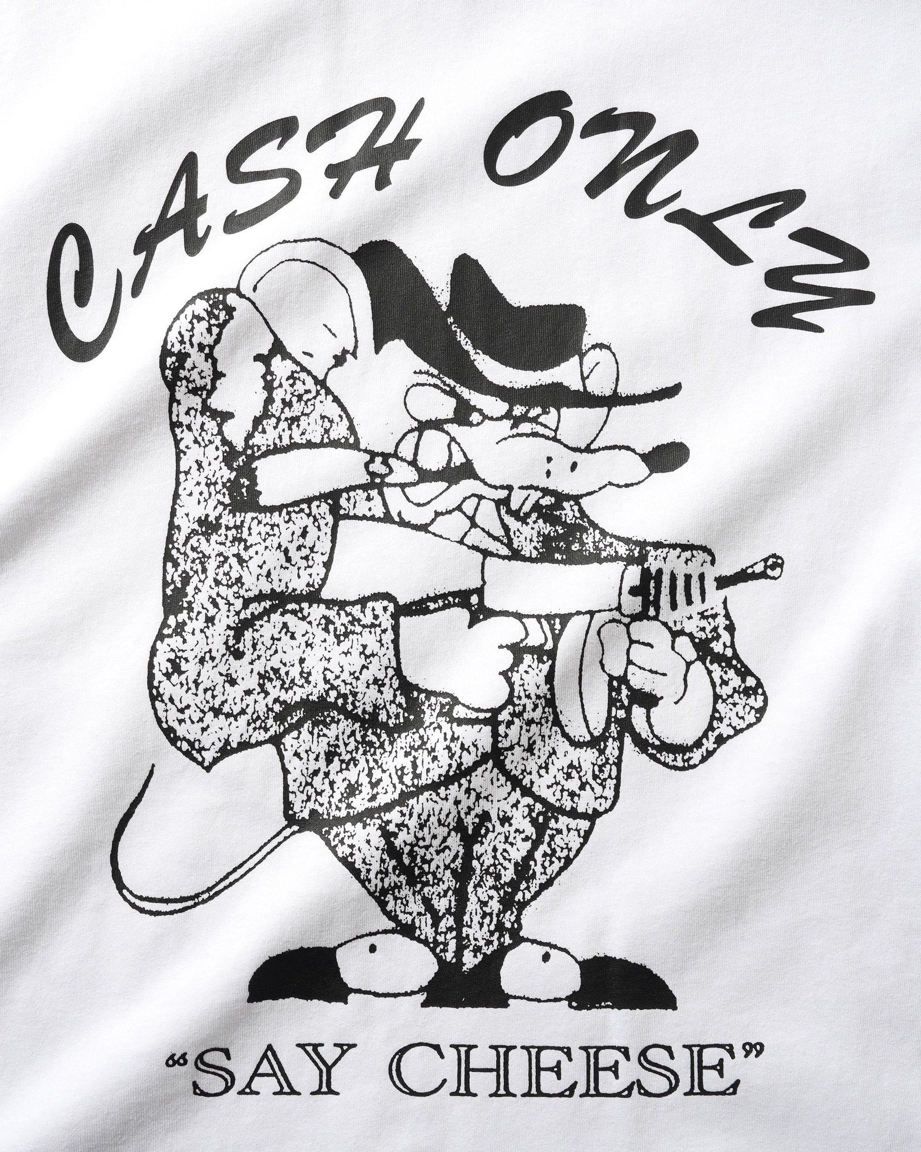 Cash Only Mobster Tee White Large