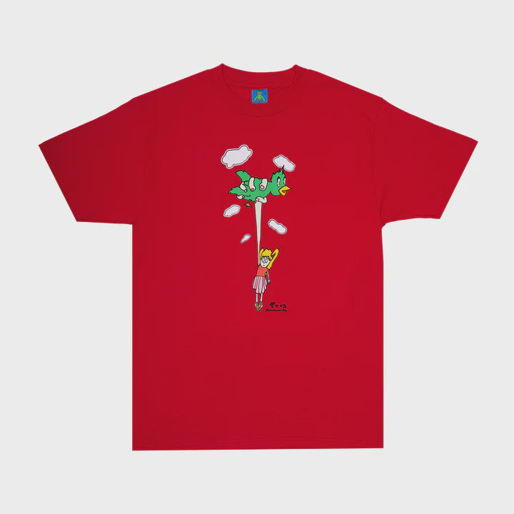 Frog Bird Girl T-Shirt Red Large