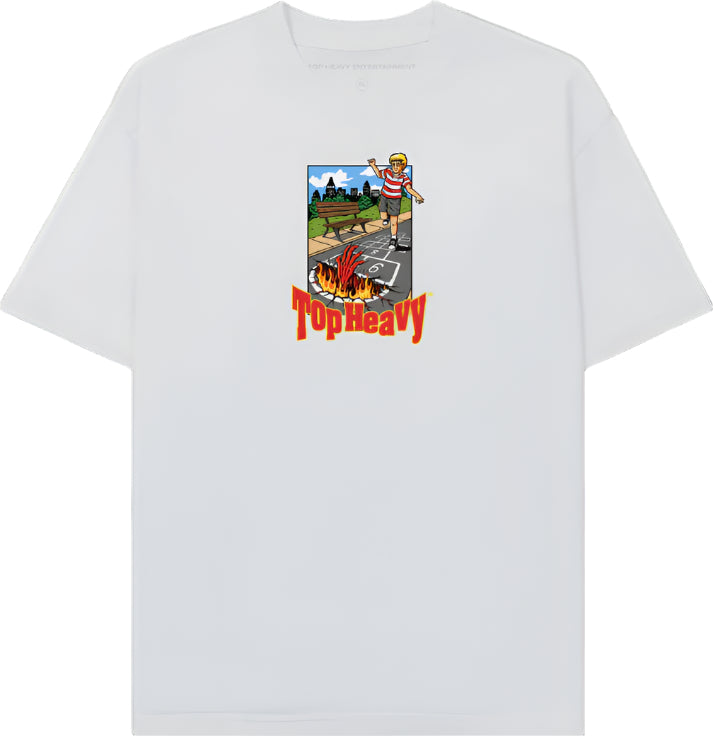 Top Heavy Hopscotch Tee White Large