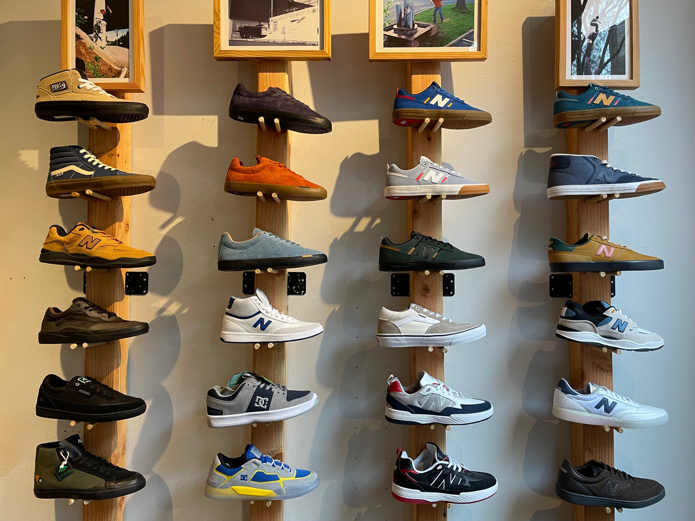 We carry New Balance and Emerica brand shoes. Come into our store located in Charlottesville, Virginia for more selection!