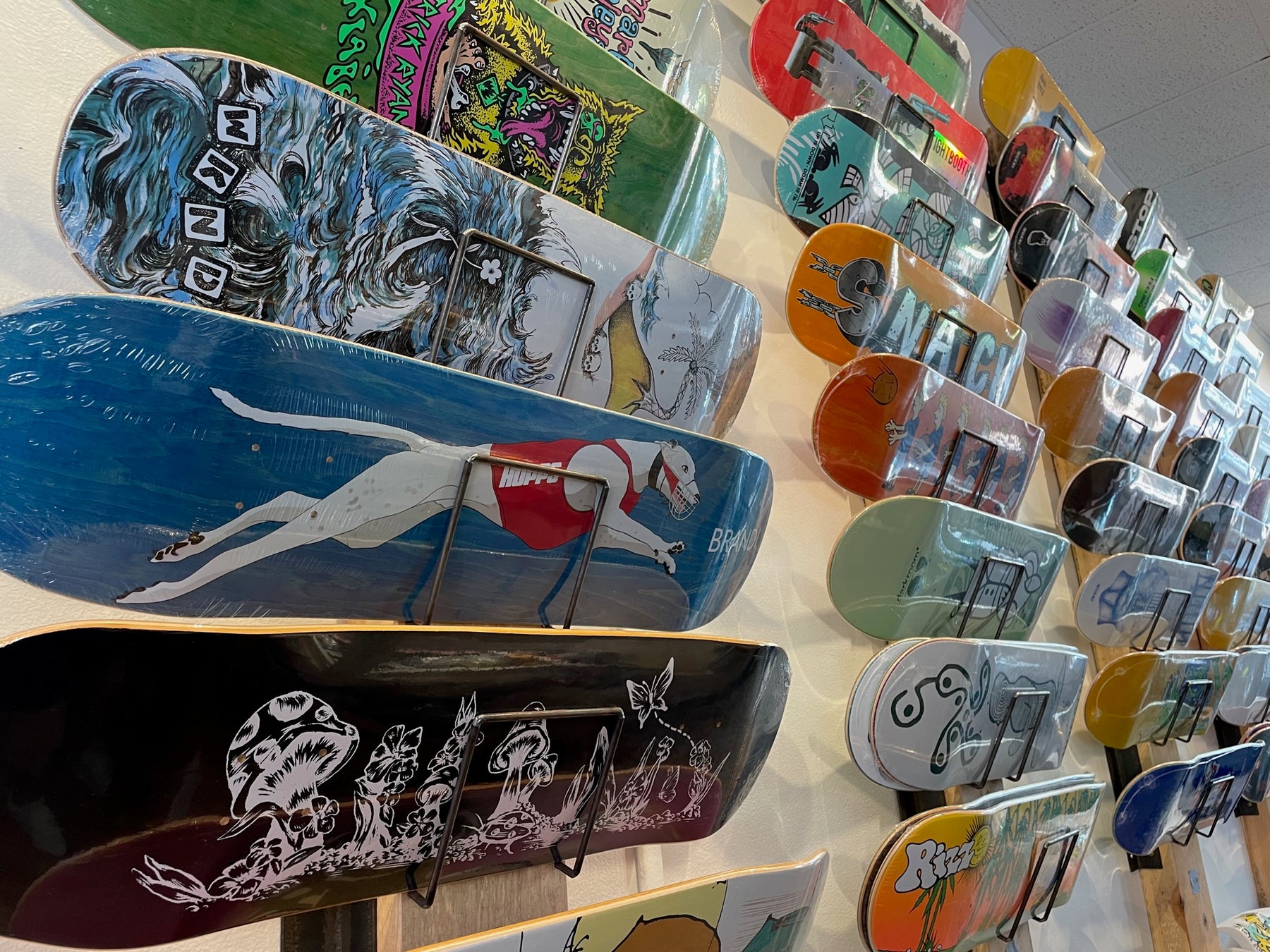 We have a large variety of skate decks available online, but even more in store. Visit our shop in Charlottesville, Virginia for more!