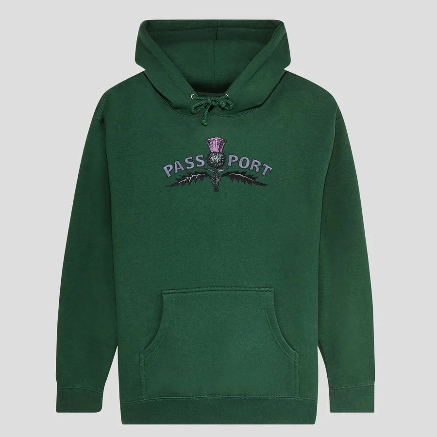 Passport Thistle Embroidery Hoodie Forest Green XL