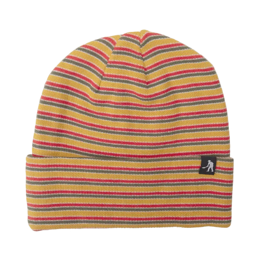 Pass Port Organic Cotton Stripe Knit Beanie Mustard Multi