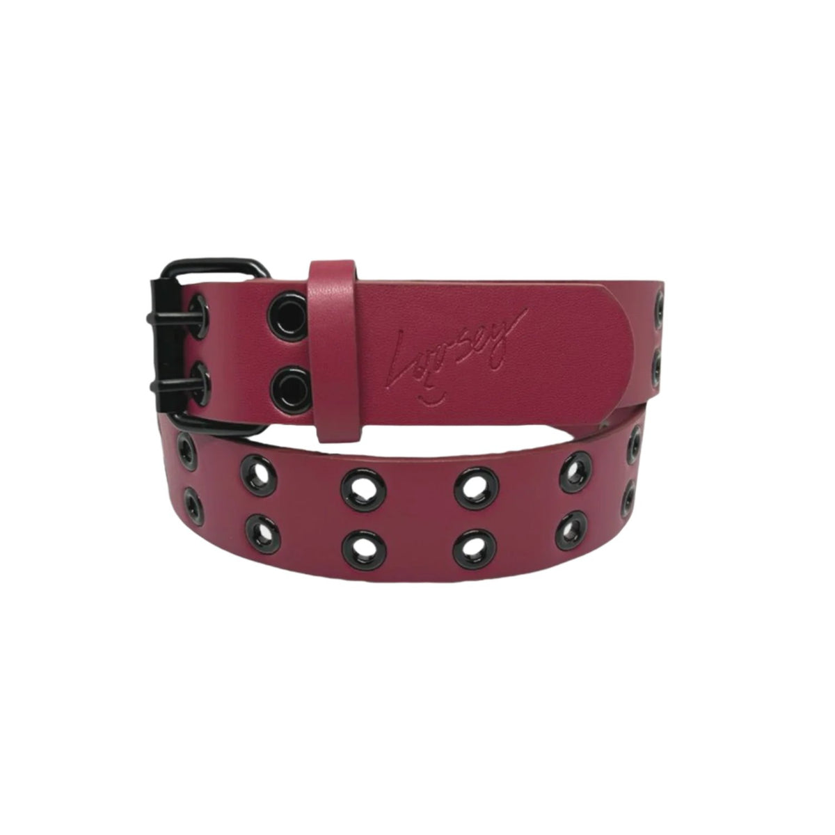 Loosey Grommet Hole Belt Maroon/Black