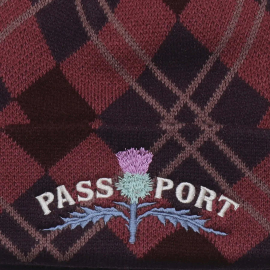 Passport Thistle Beanie Red Tartan