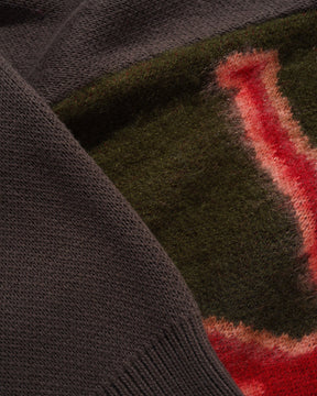 Butter Beetle Zip Thru Knit Sweater Olive Large