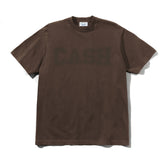 Brown t-shirt with 'CASH' print on a white background