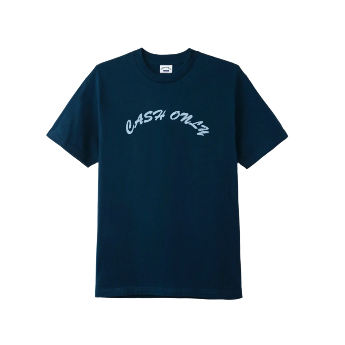 Cash Only Stencil Logo Tee Navy Large