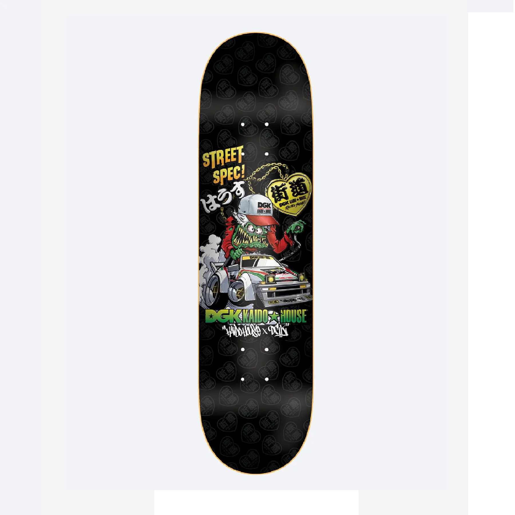 DGK X Kaido House Wide Open Embossed Deck Black 8.06