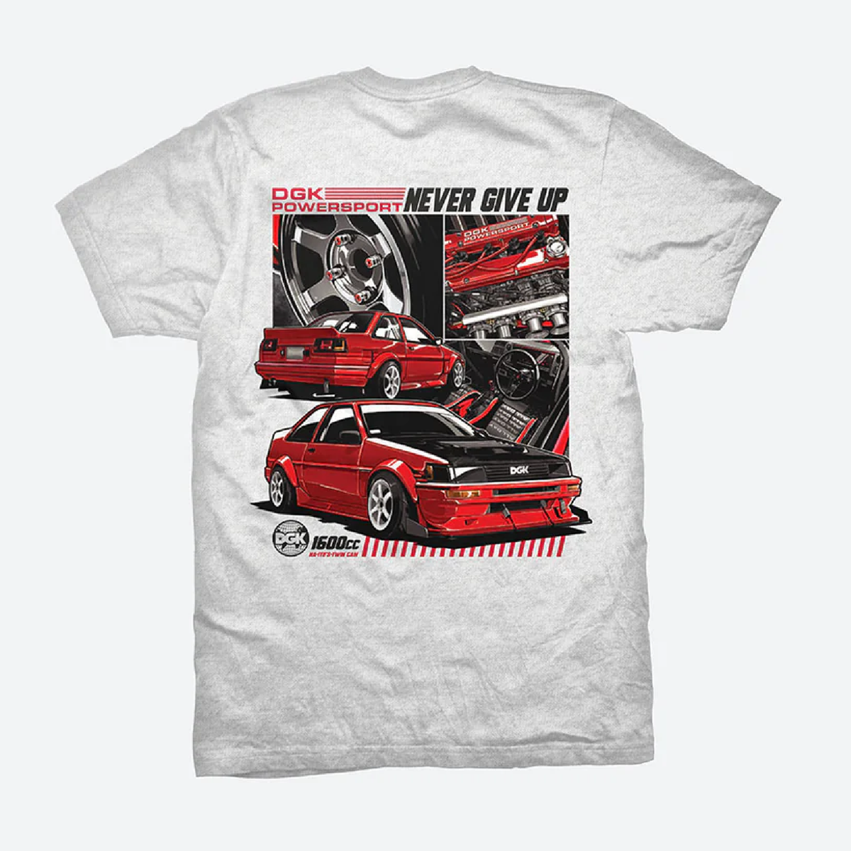 DGK Twin Cam Tee Ash Large