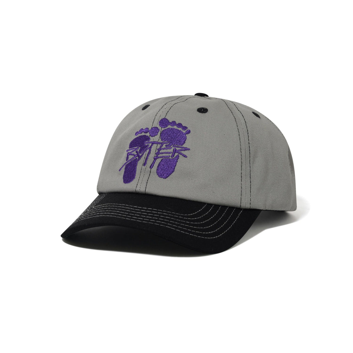 Butter Footprints 6 Panel Cap Cool Grey