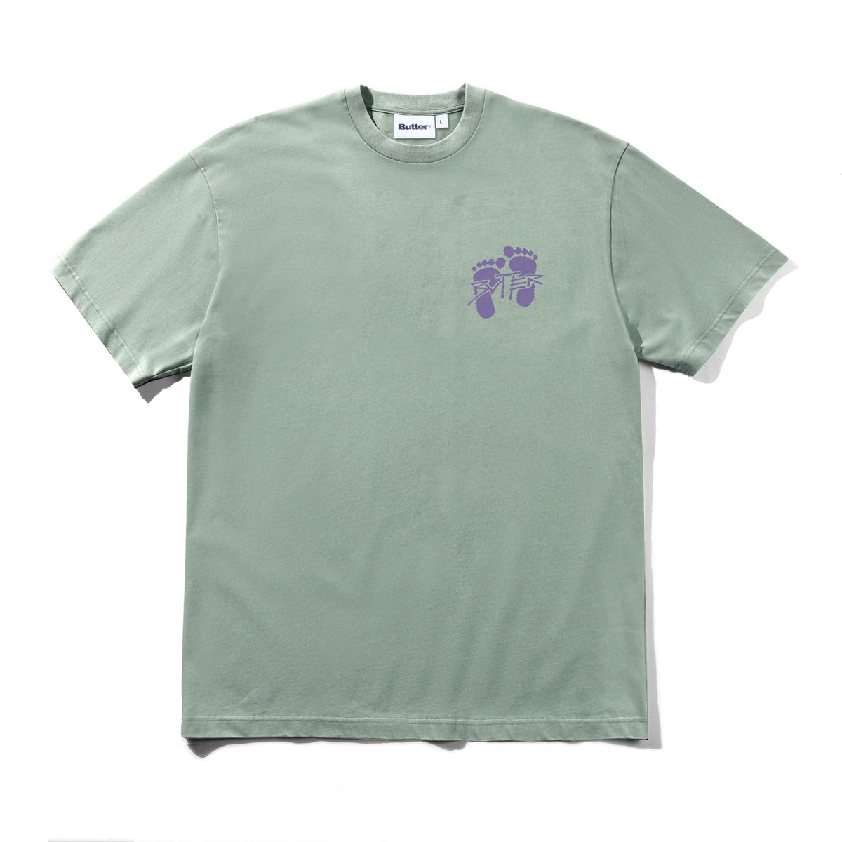 Butter Footprints Tee Dull Mint Medium