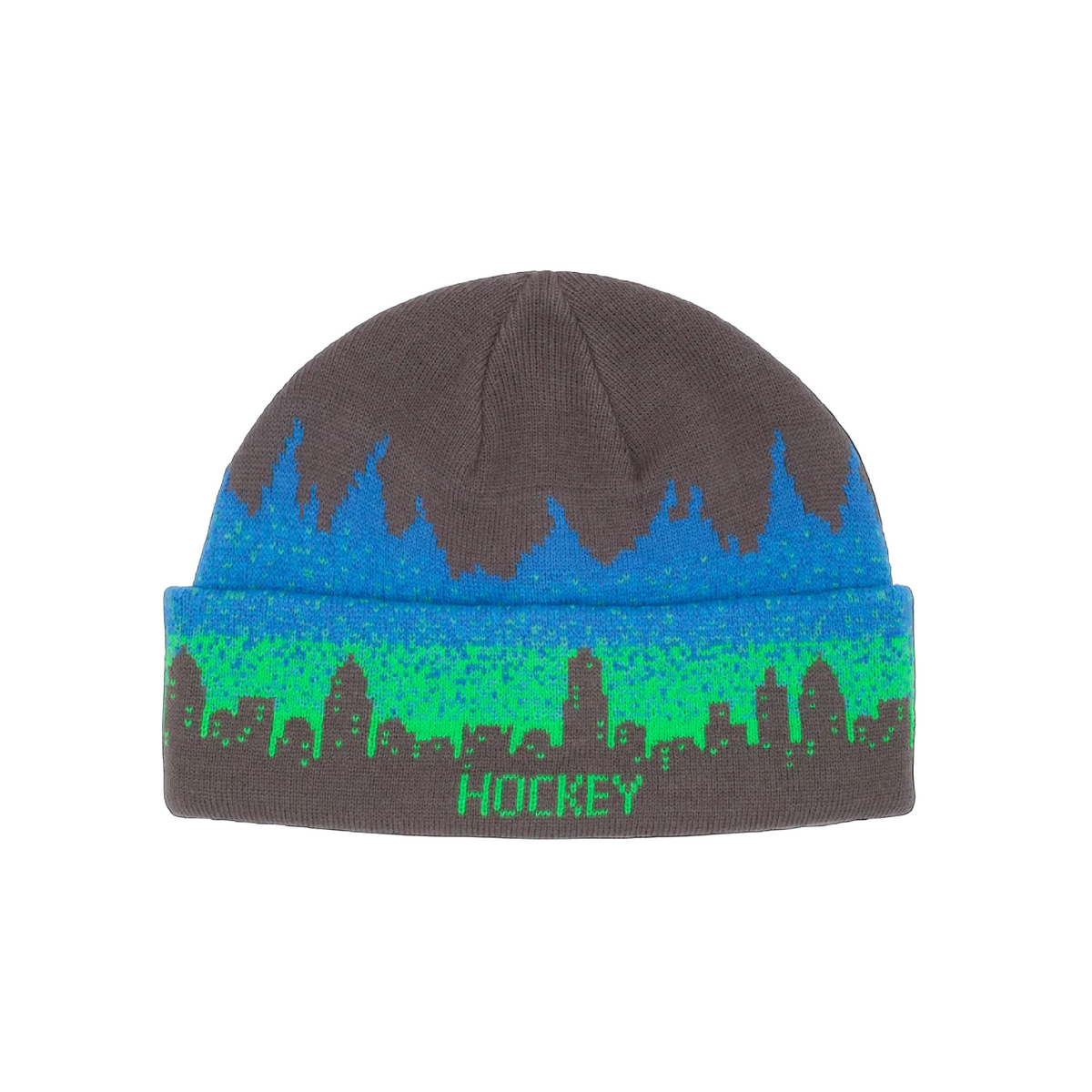 Hockey Lights Out Beanie Grey/Blue/Green
