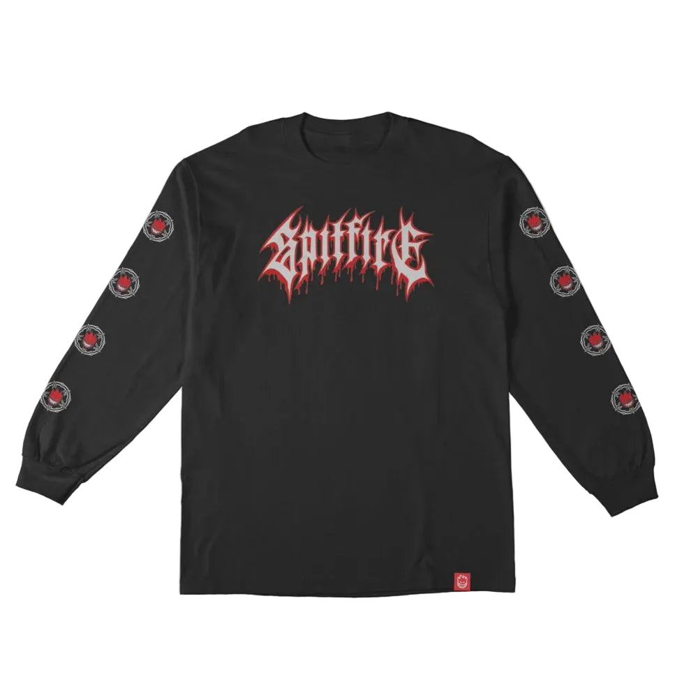 Spitfire Long Sleeve Pentagram Tee Black Large