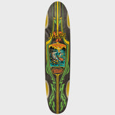 Skateboard deck with colorful design and 'Jalopi' branding on a white background