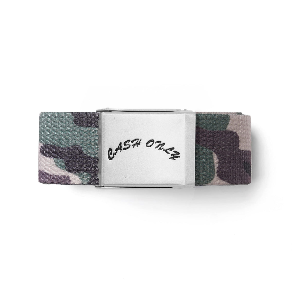 Cash Only Logo Web Belt Camo