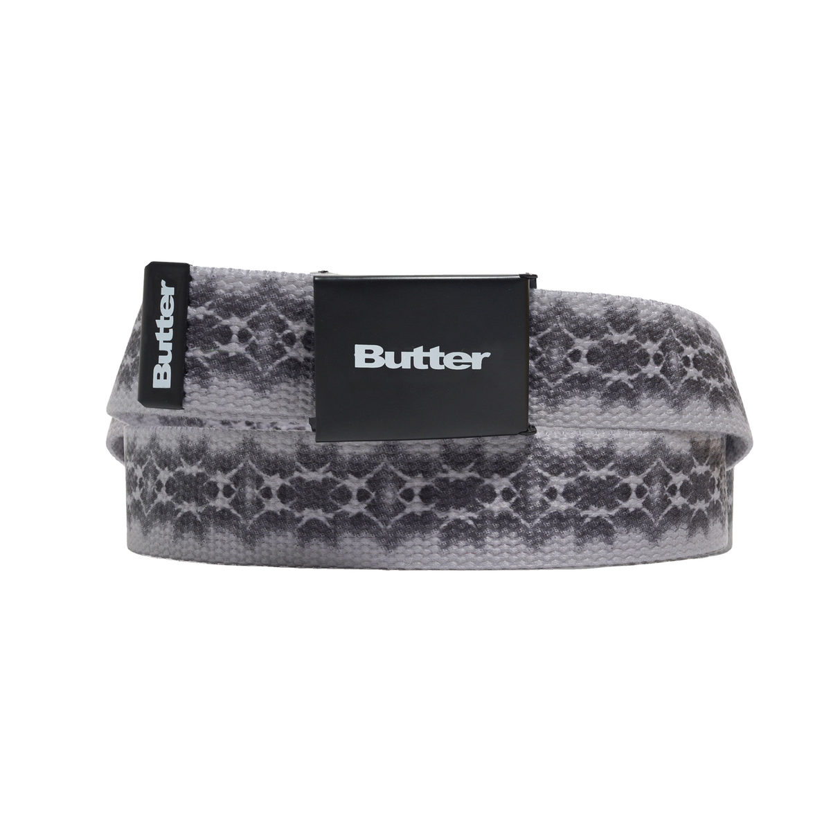 Patterned pouch with 'Butter' branding on a white background