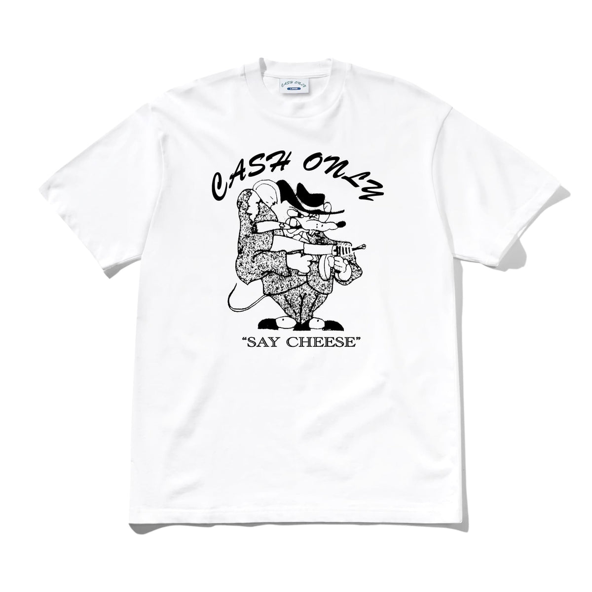 Cash Only Mobster Tee White Large