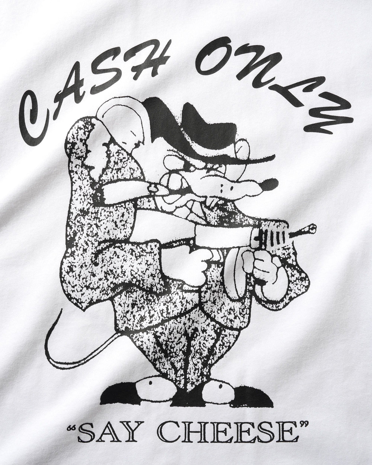 Cash Only Mobster Tee White Large