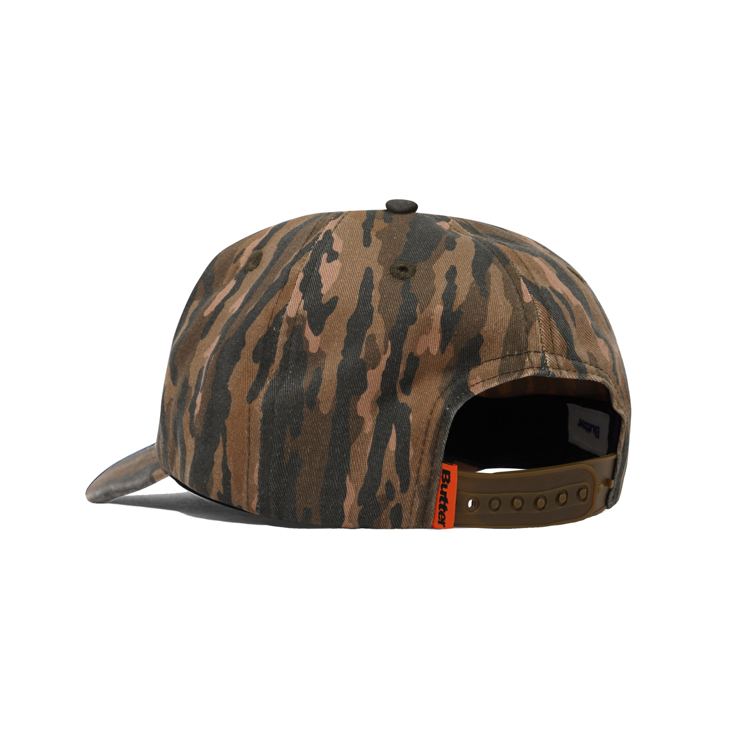 Camouflage-patterned cap on a white background