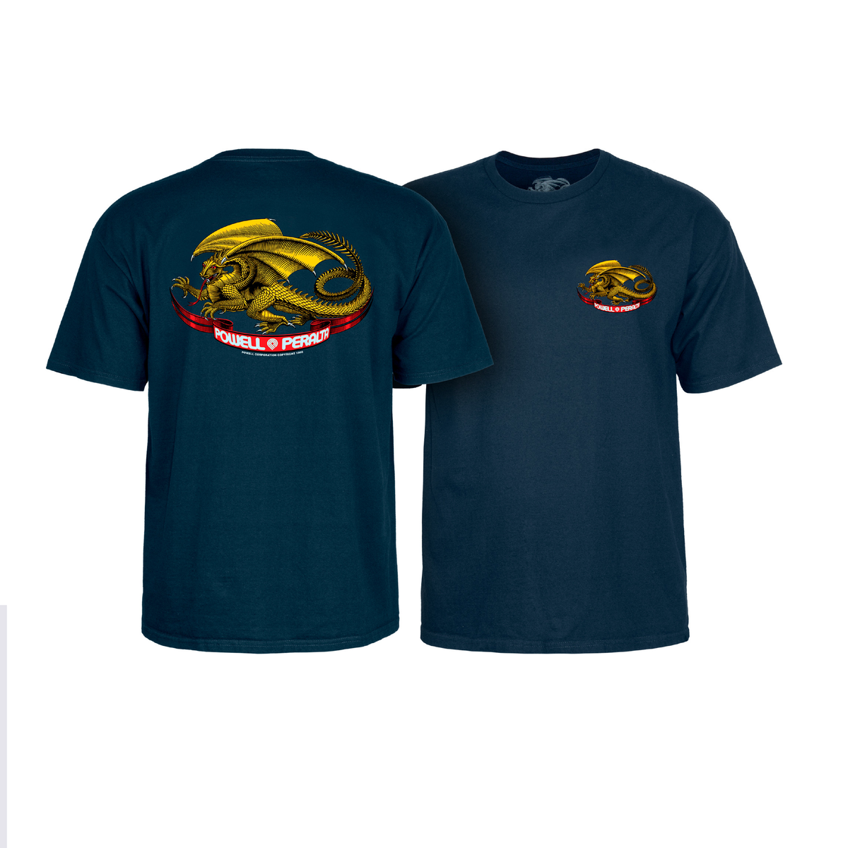 Powell Dragons Logo Tee Navy Small
