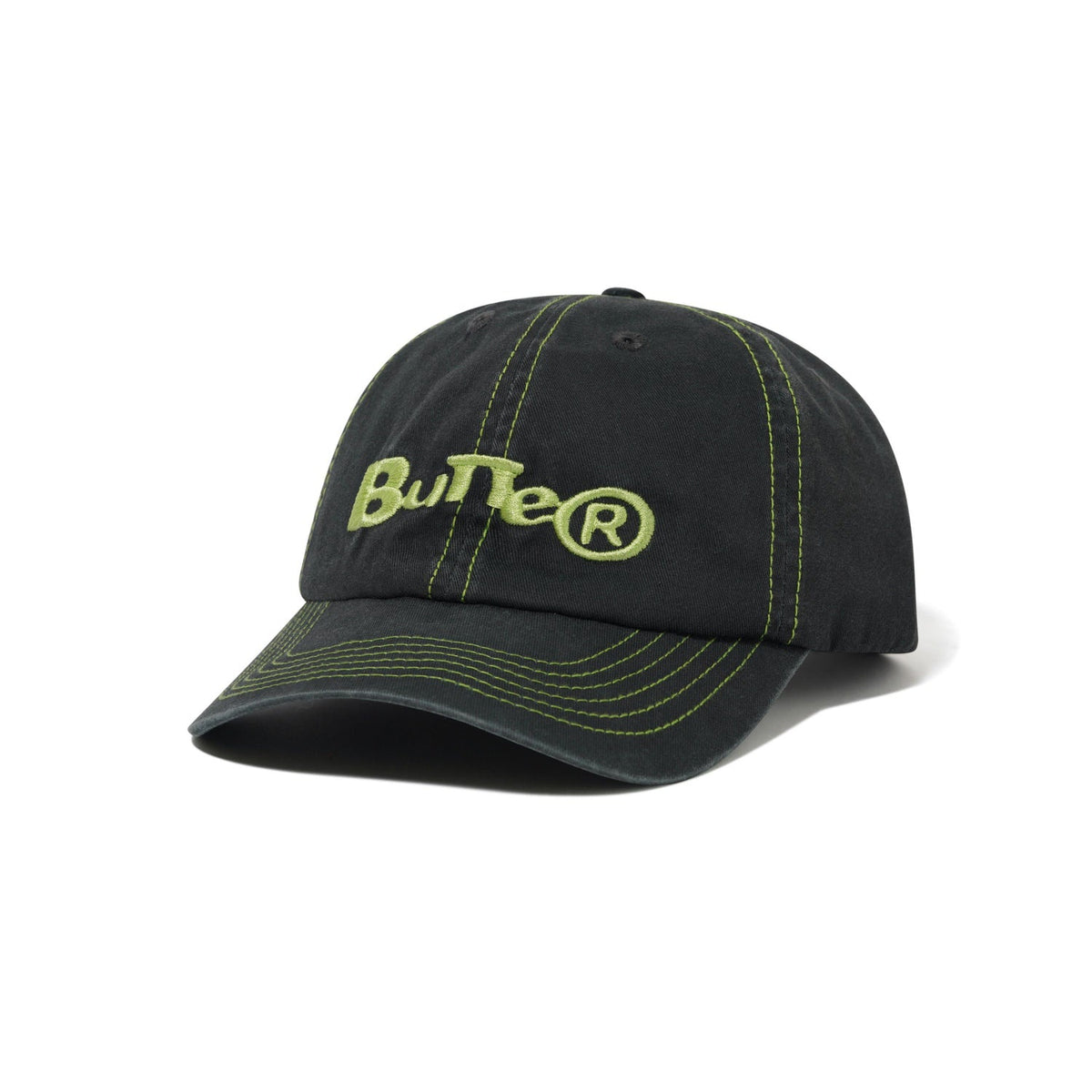 Butter Registered 6 Panel Cap Washed Black