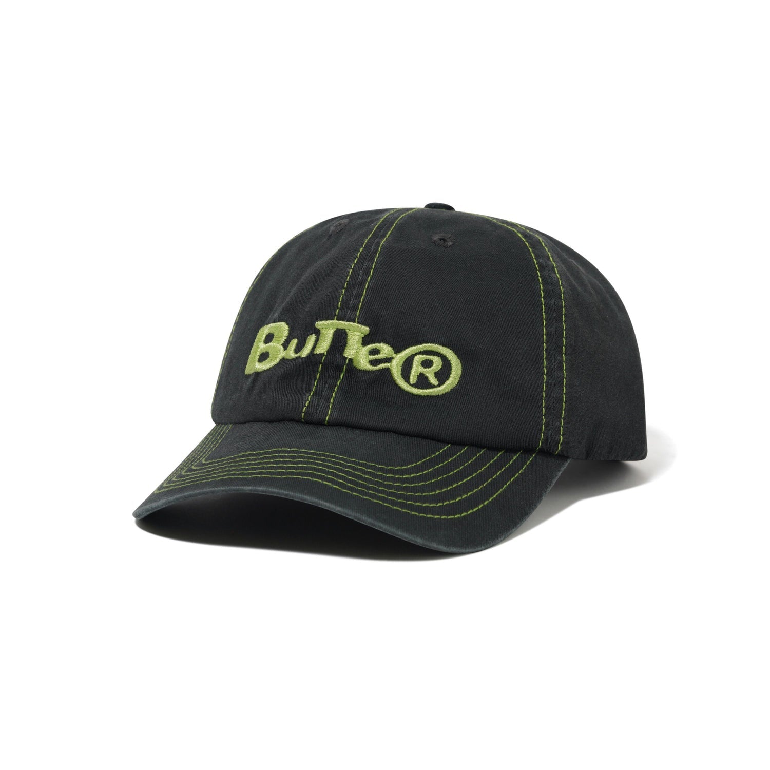 Butter Registered 6 Panel Cap Washed Black