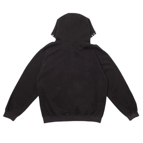 Hoddle Intarsia Script Zip-Thru Hood Black