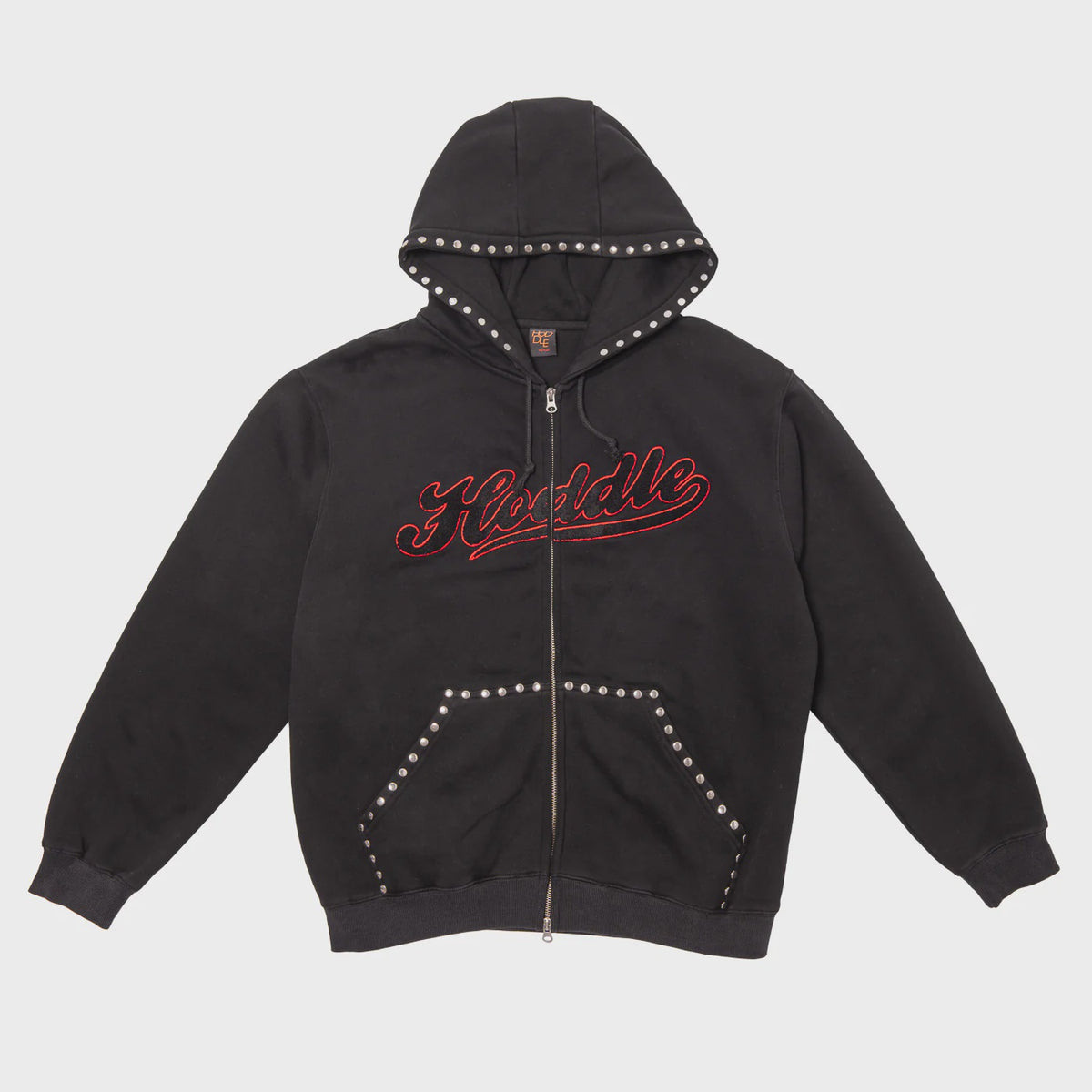 Hoddle Intarsia Script Zip-Thru Hood Black