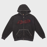 Hoddle Intarsia Script Zip-Thru Hood Black