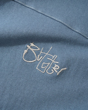 Butter Scribble Football Tee Steel Blue/Grey XL