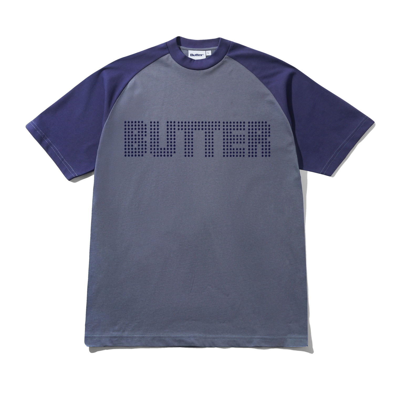 Butter Stars Raglan Tee Navy Medium