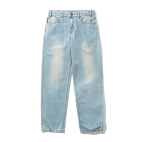 Butter Straight Leg Denim Jeans Distressed Light Blue 30