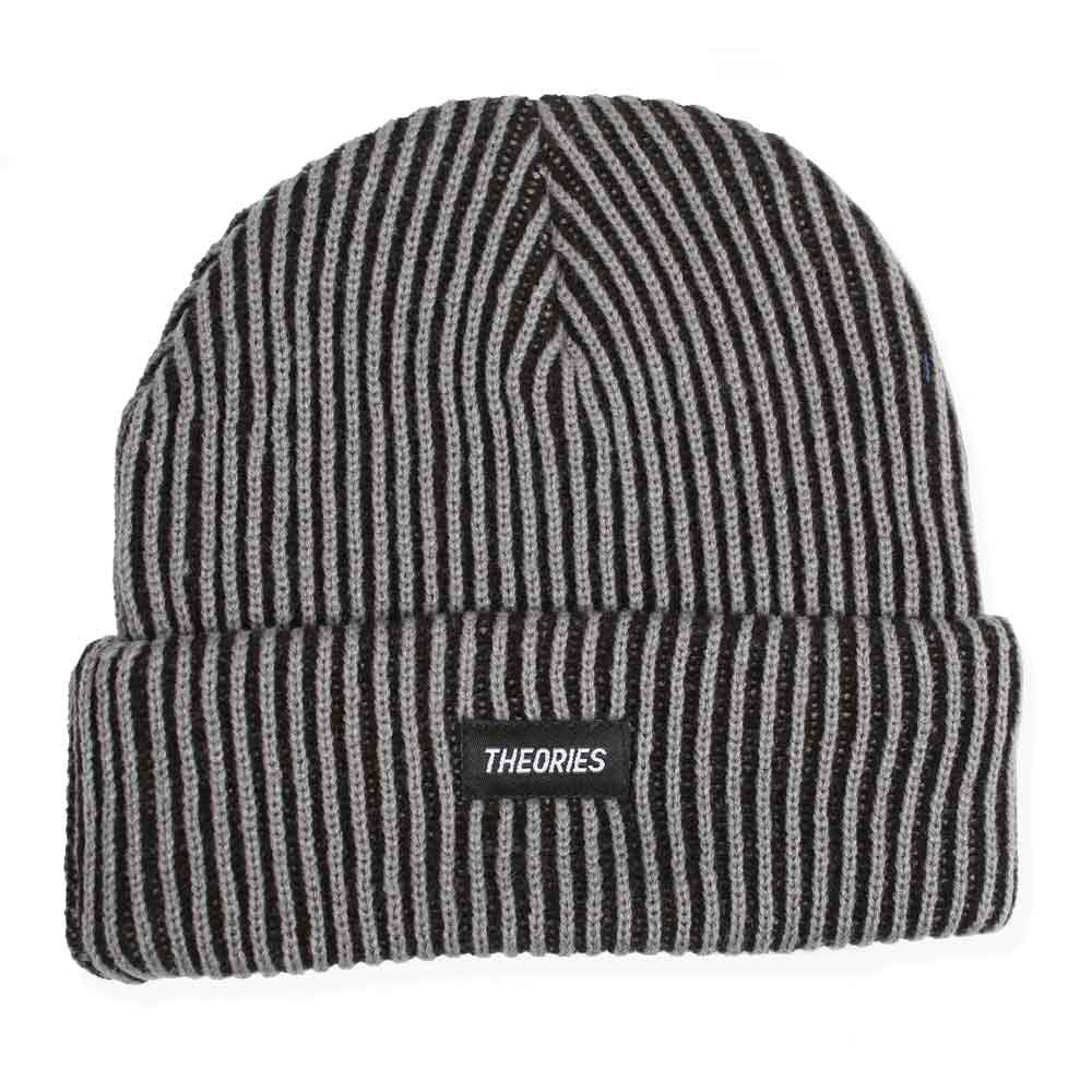 Theories 2 Tone Knit Beanie Grey Black