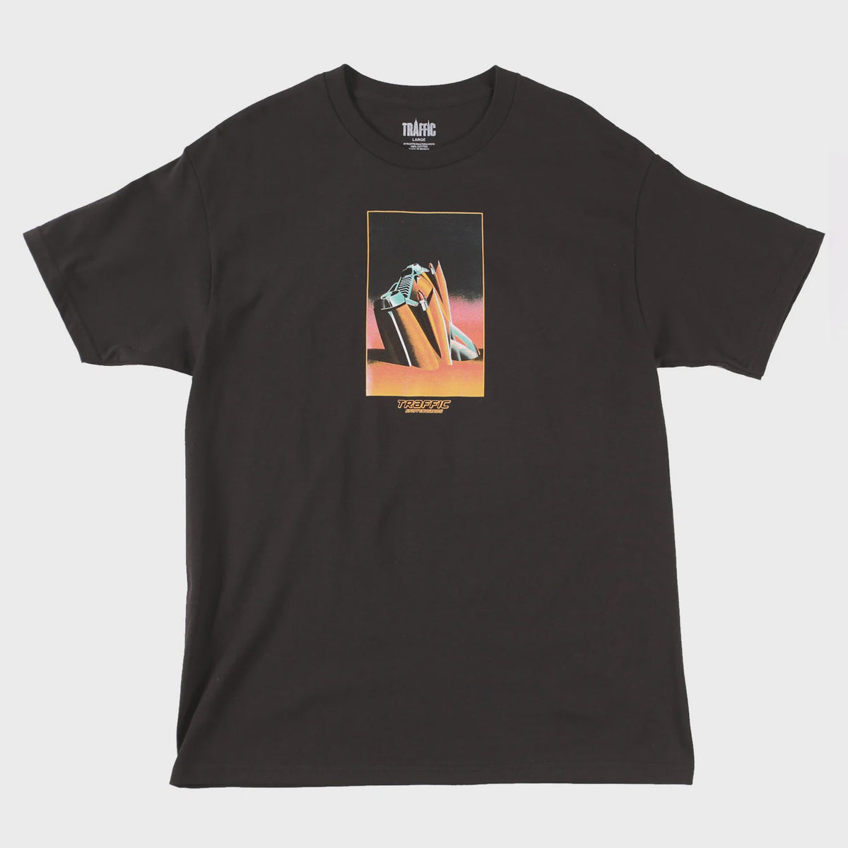 Traffic On the Beach Tee Black Large