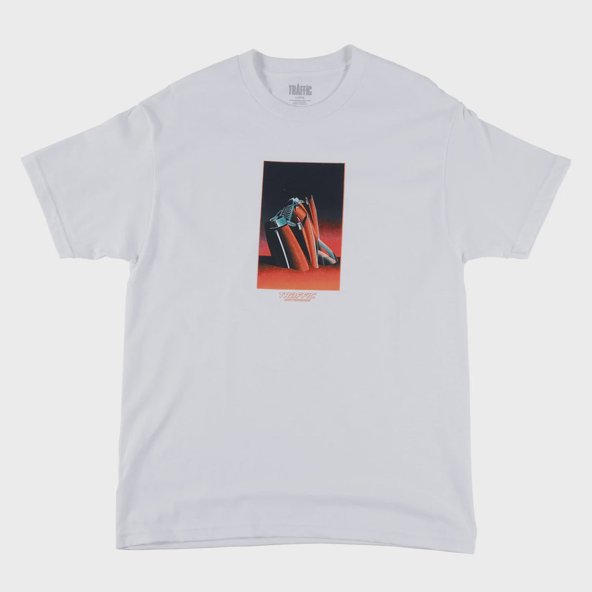 Traffic On the Beach Tee White Medium