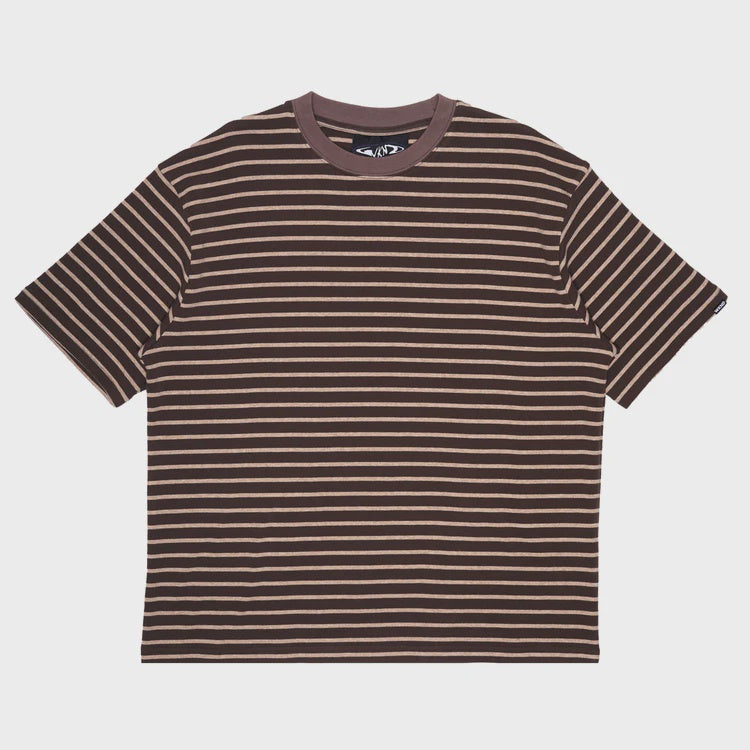 WKND Stripe Tee Brown Khaki Medium