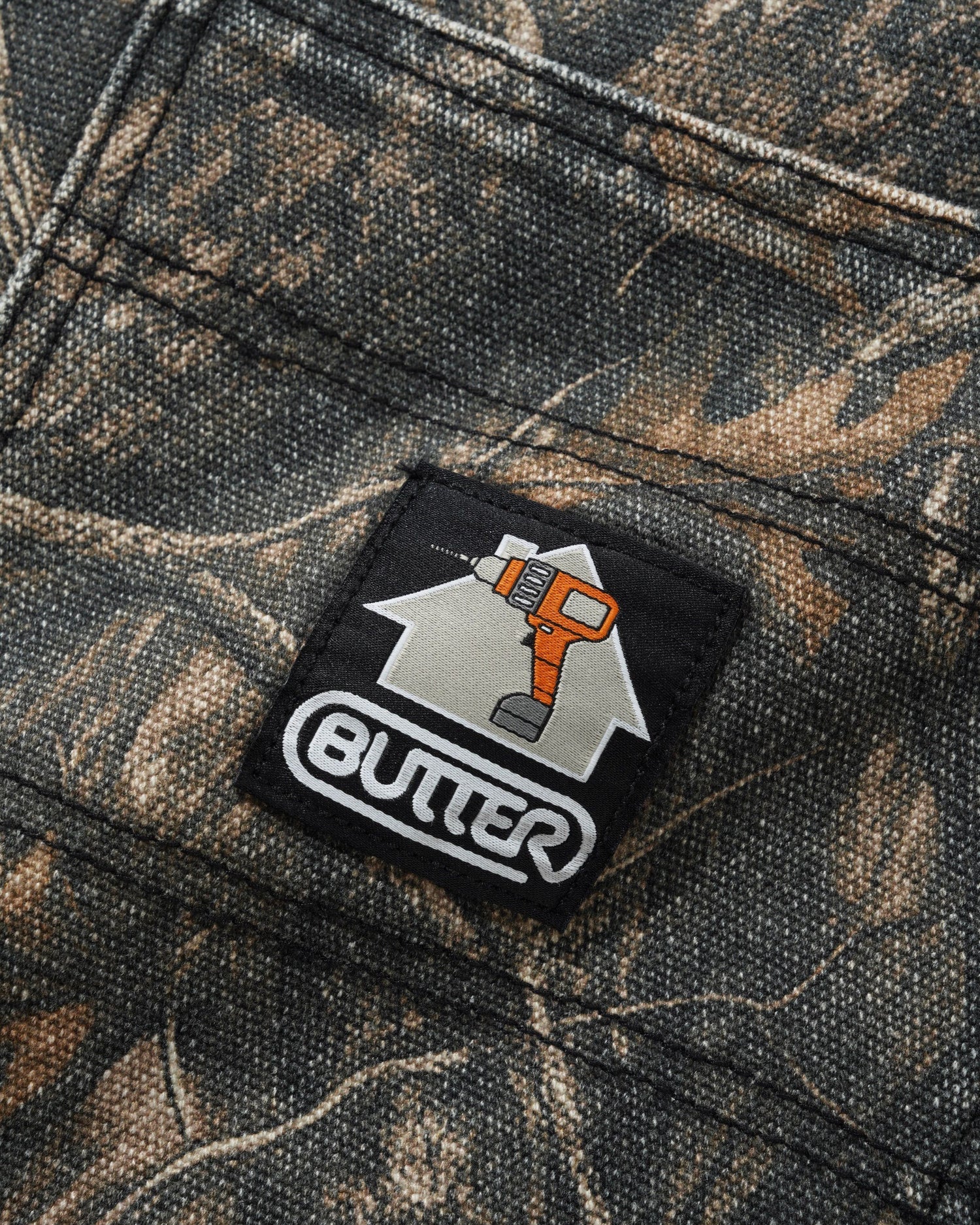Butter label on camouflage clothing