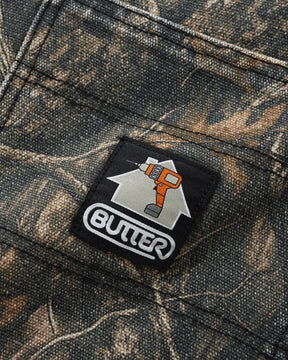 Butter label on camouflage clothing
