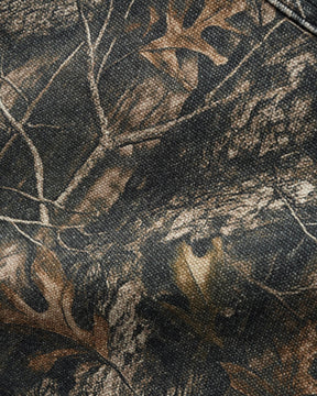 Close-up of a camouflage fabric with leaf pattern