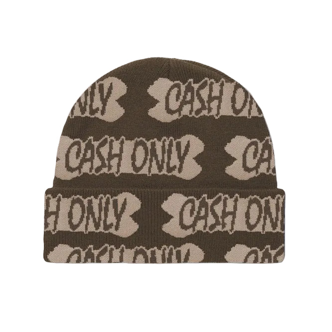 Cash Only Bone Beanie Brown