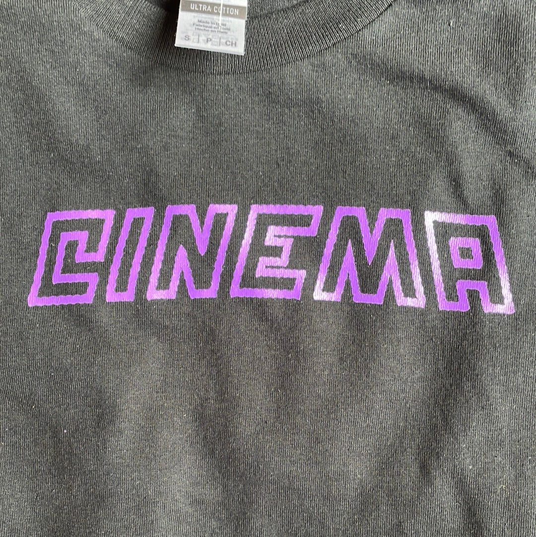 Cinema Wordmark Tee Black/Purple